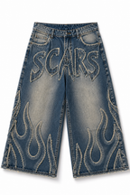 SCARS - "Flame" Denim Jorts