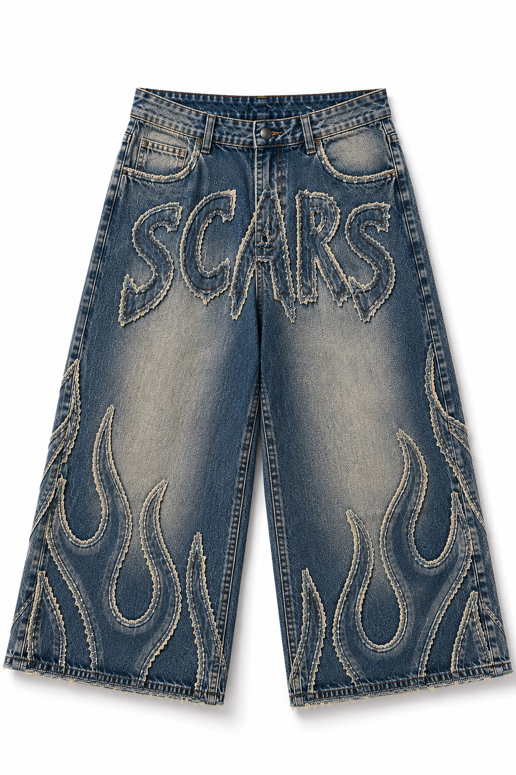 SCARS - "Flame" Denim Jorts