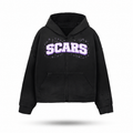 SCARS - Heavyweight Washed Distressed Dystopian Zip-Up Hoodie
