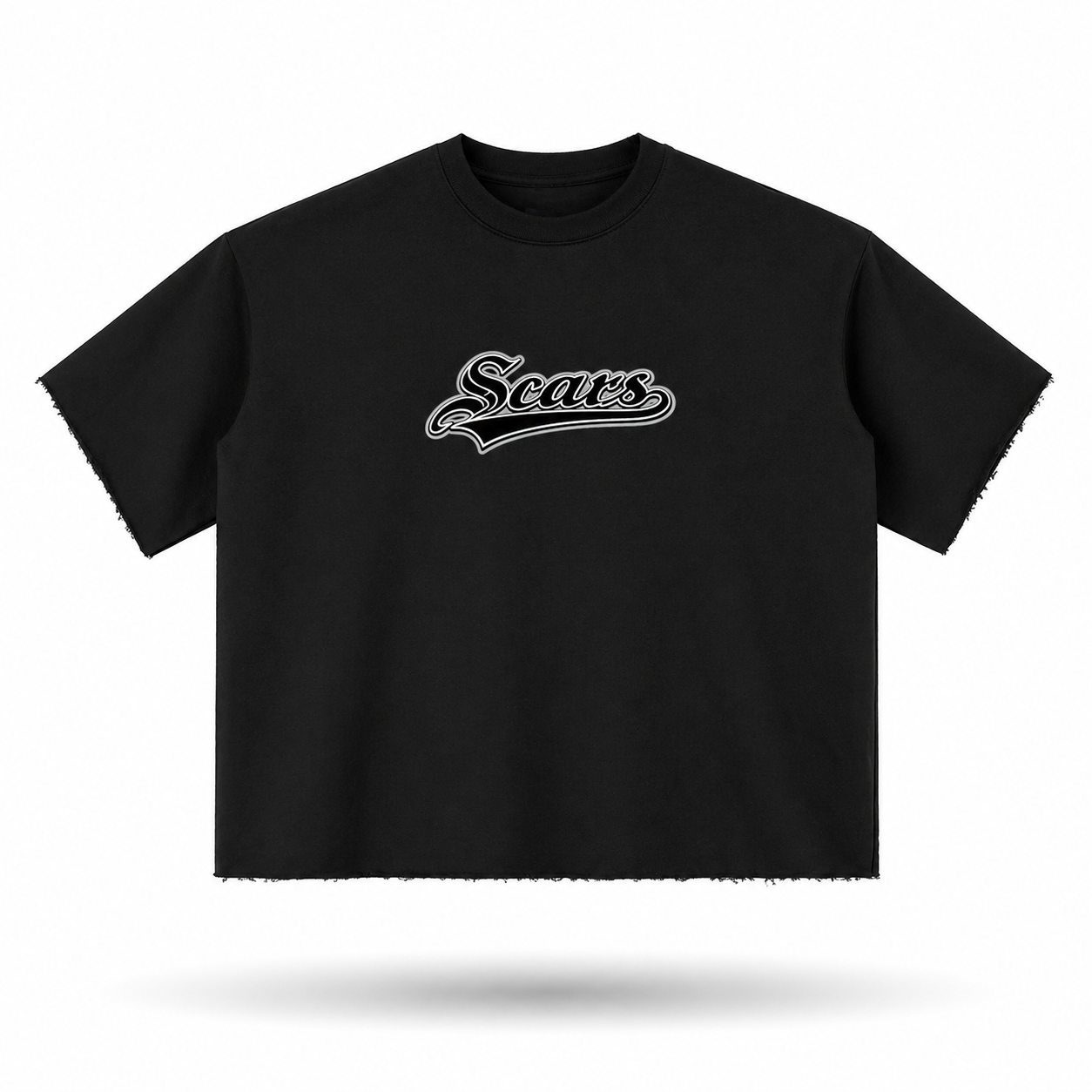 SCARS - Boxy Half Sleeve Raw Edge T-Shirt