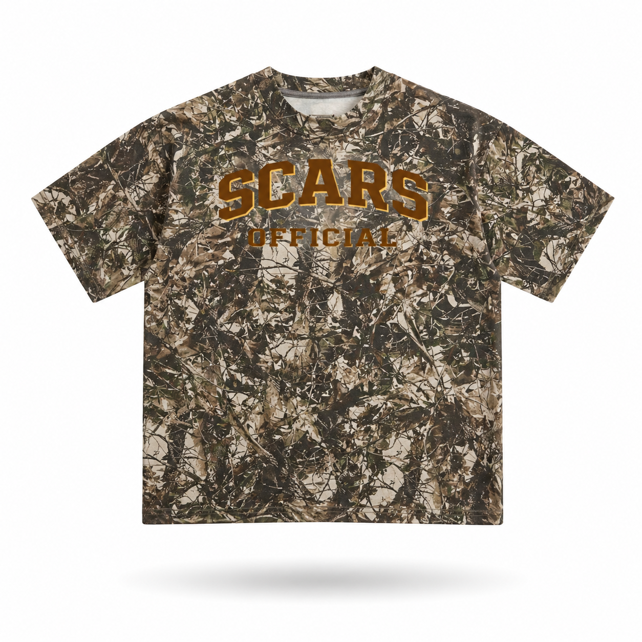 SCARS - Heavyweight Cropped Camouflage Tree Print T-Shirt