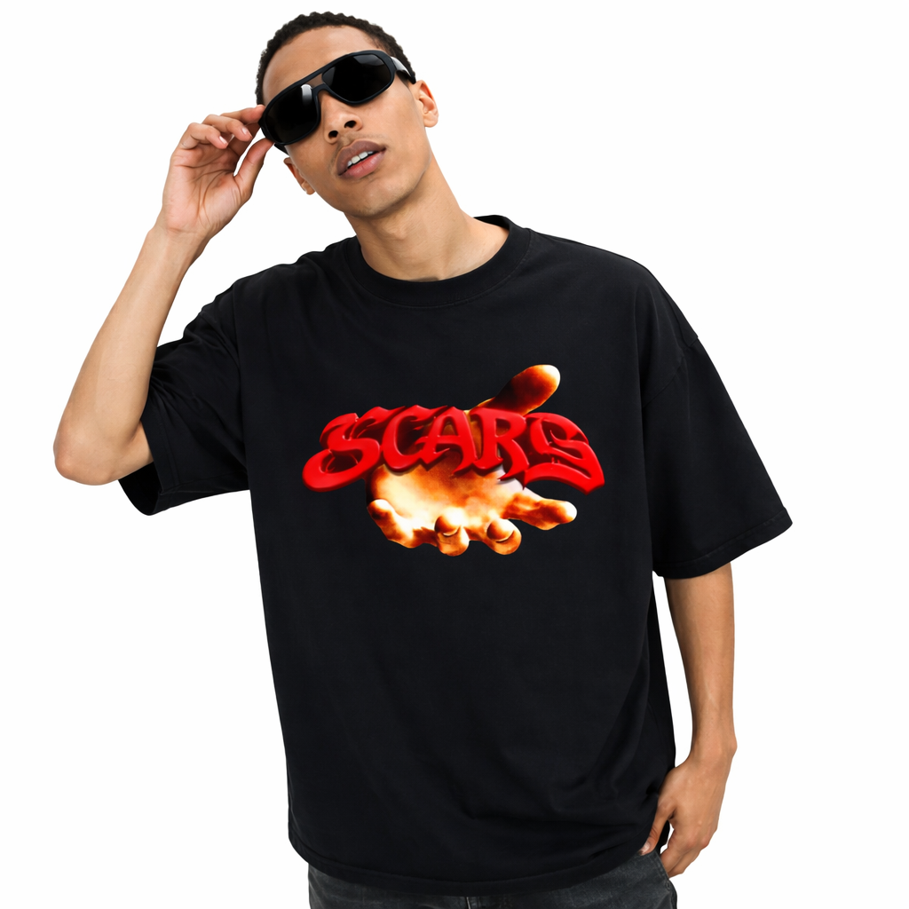 SCARS - Heavyweight Oversized Snow-Wash T-Shirt