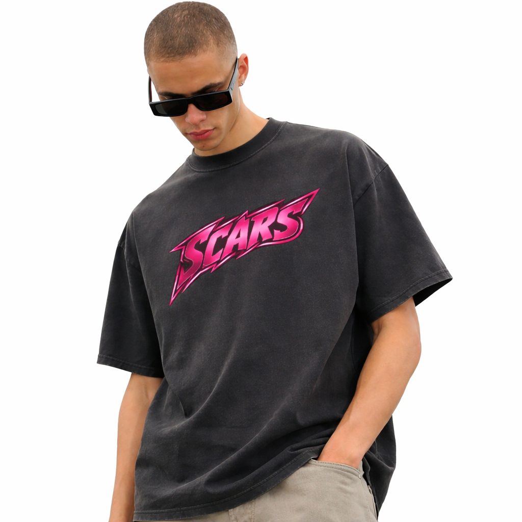 SCARS - Heavyweight Cropped Snow-Washed T-Shirt