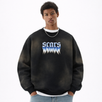 SCARS - Round Neck Washed Distressed Ombre Heavyweight Sweatshirt
