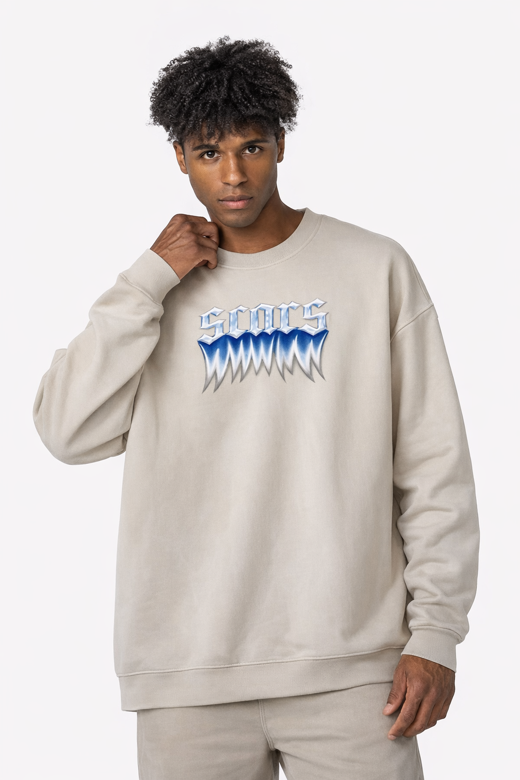 SCARS - Round Neck Washed Distressed Ombre Heavyweight Sweatshirt