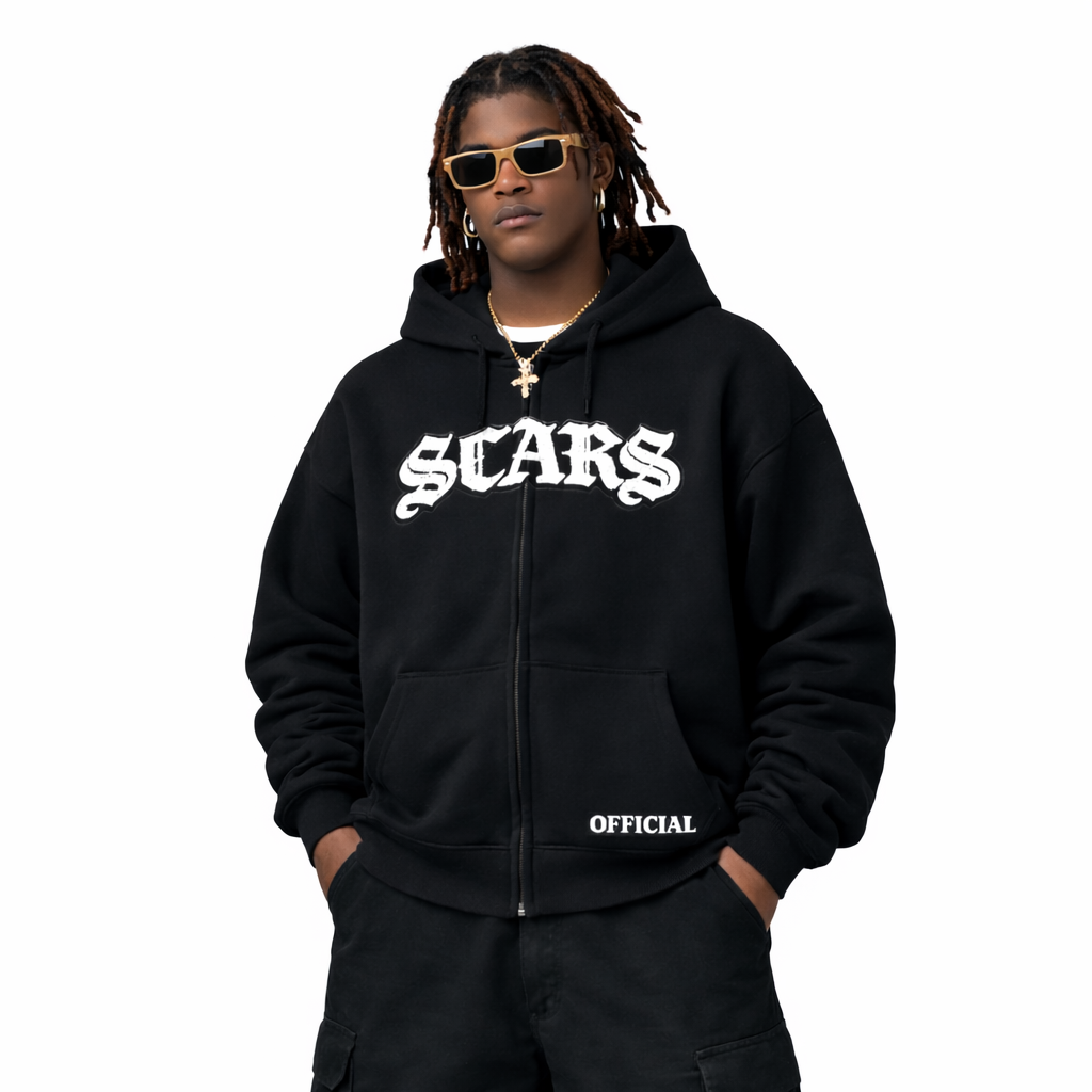 SCARS - Heavyweight Oversized Zip-Up Hoodie