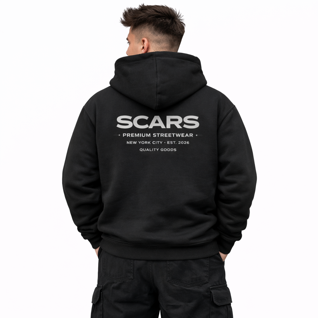 SCARS - Heavyweight Fleece Zip-Up Oversized Hoodie