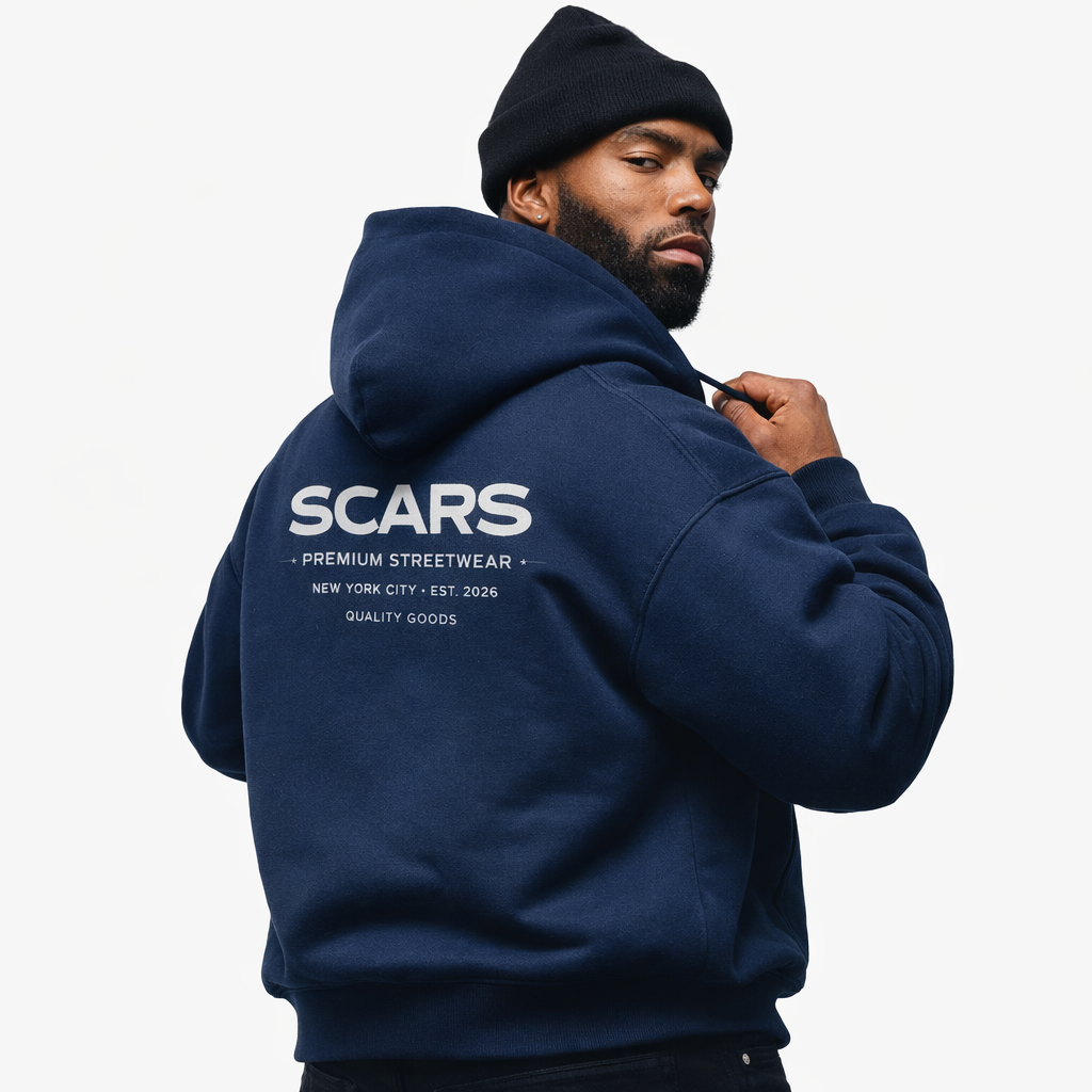 SCARS - Heavyweight Fleece Zip-Up Oversized Hoodie