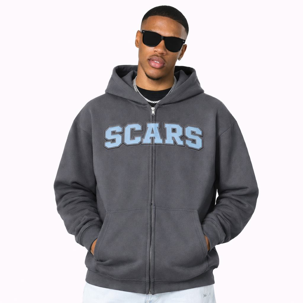 SCARS - Heavyweight Oversized Zip-Up Hoodie