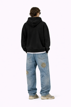 SCARS - Heavyweight Washed Distressed Dystopian Zip-Up Hoodie