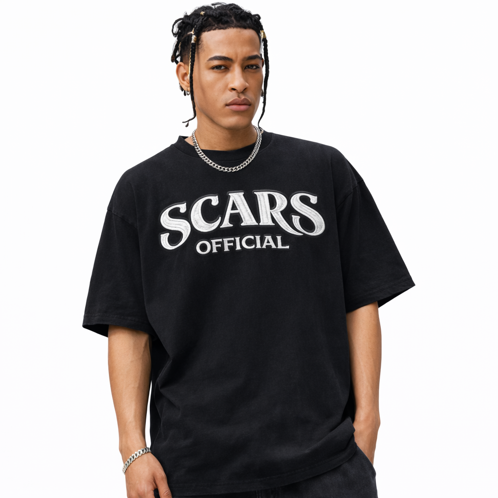 SCARS - Heavyweight Cropped Snow-Washed T-Shirt