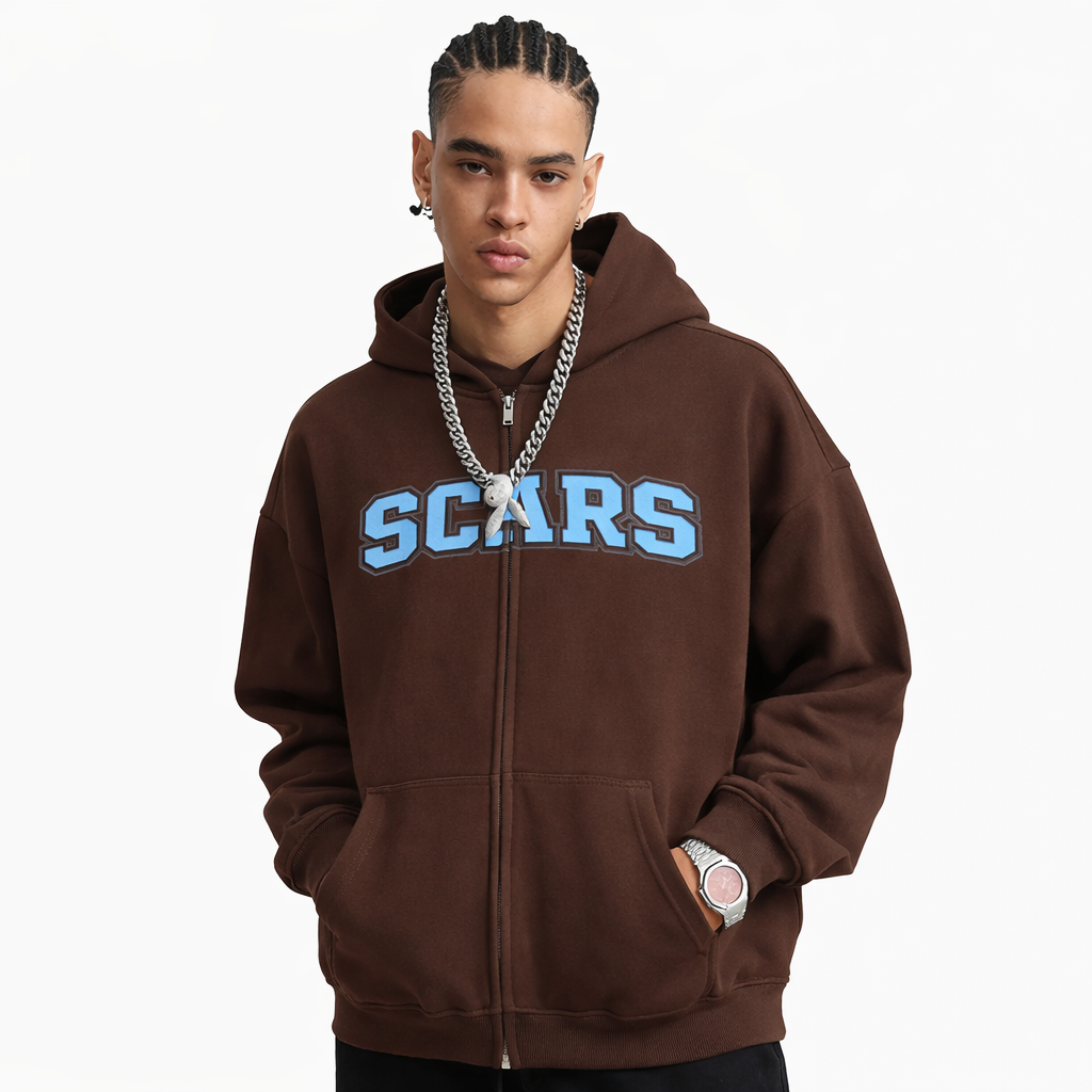 SCARS - Heavyweight Oversized Zip-Up Hoodie