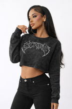 SCARS - Perfect Fit Acid Wash Cropped Long Sleeve