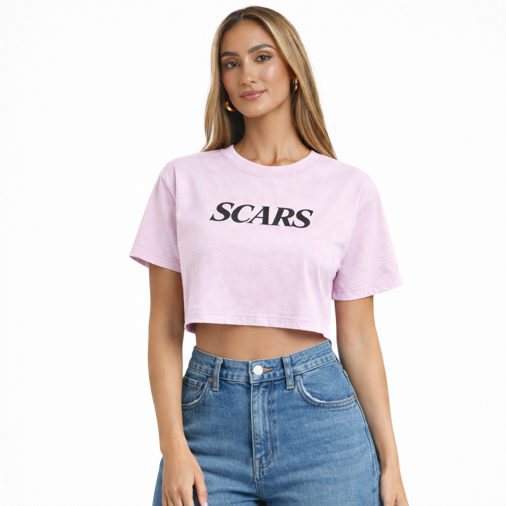 SCARS - Heavyweight Washed Loose-Fit Cropped T-Shirt