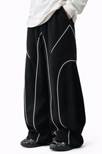 SCARS - Contrast Binding Drawstring Casual Sweatpants