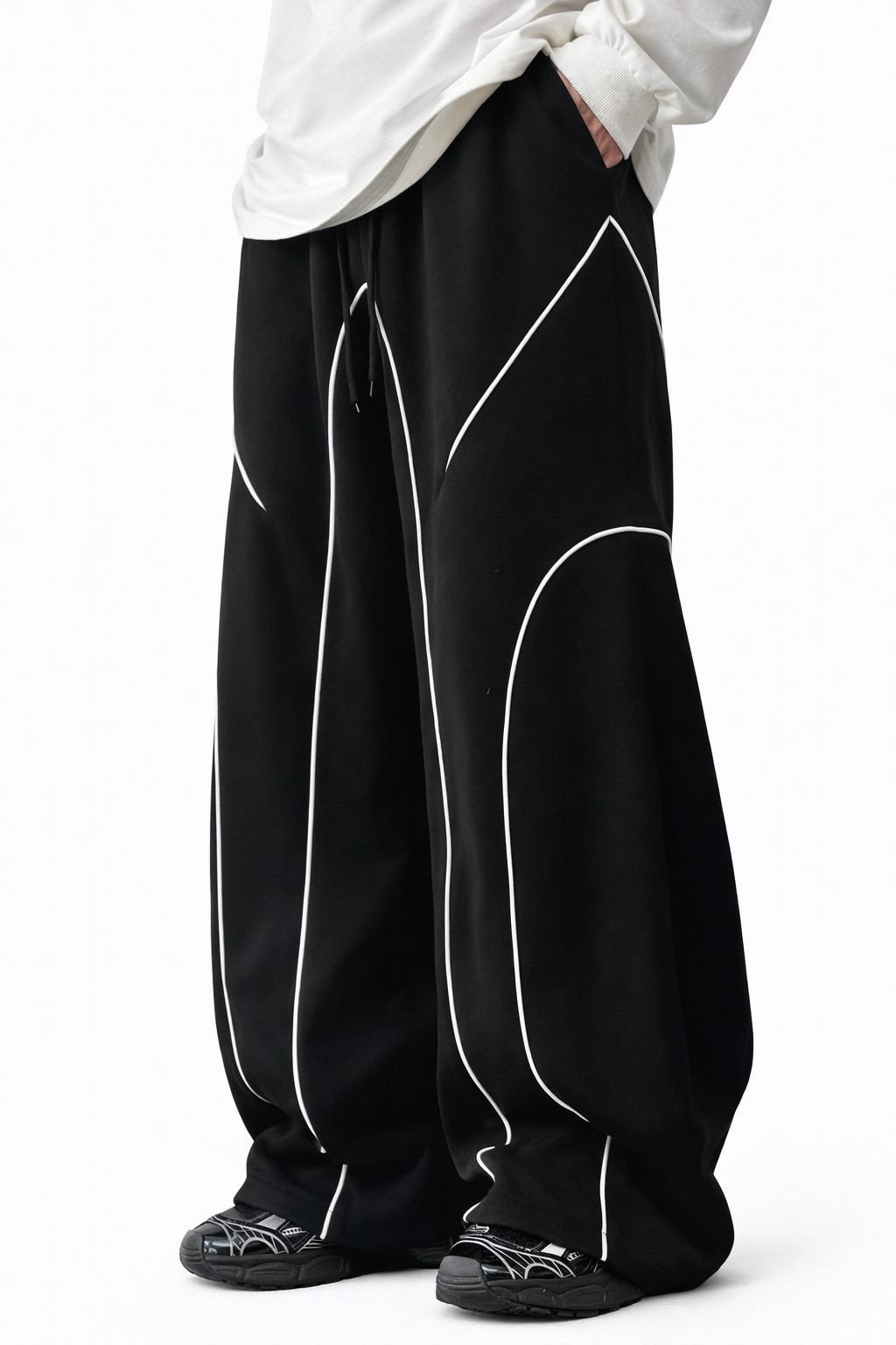 SCARS - Contrast Binding Drawstring Casual Sweatpants