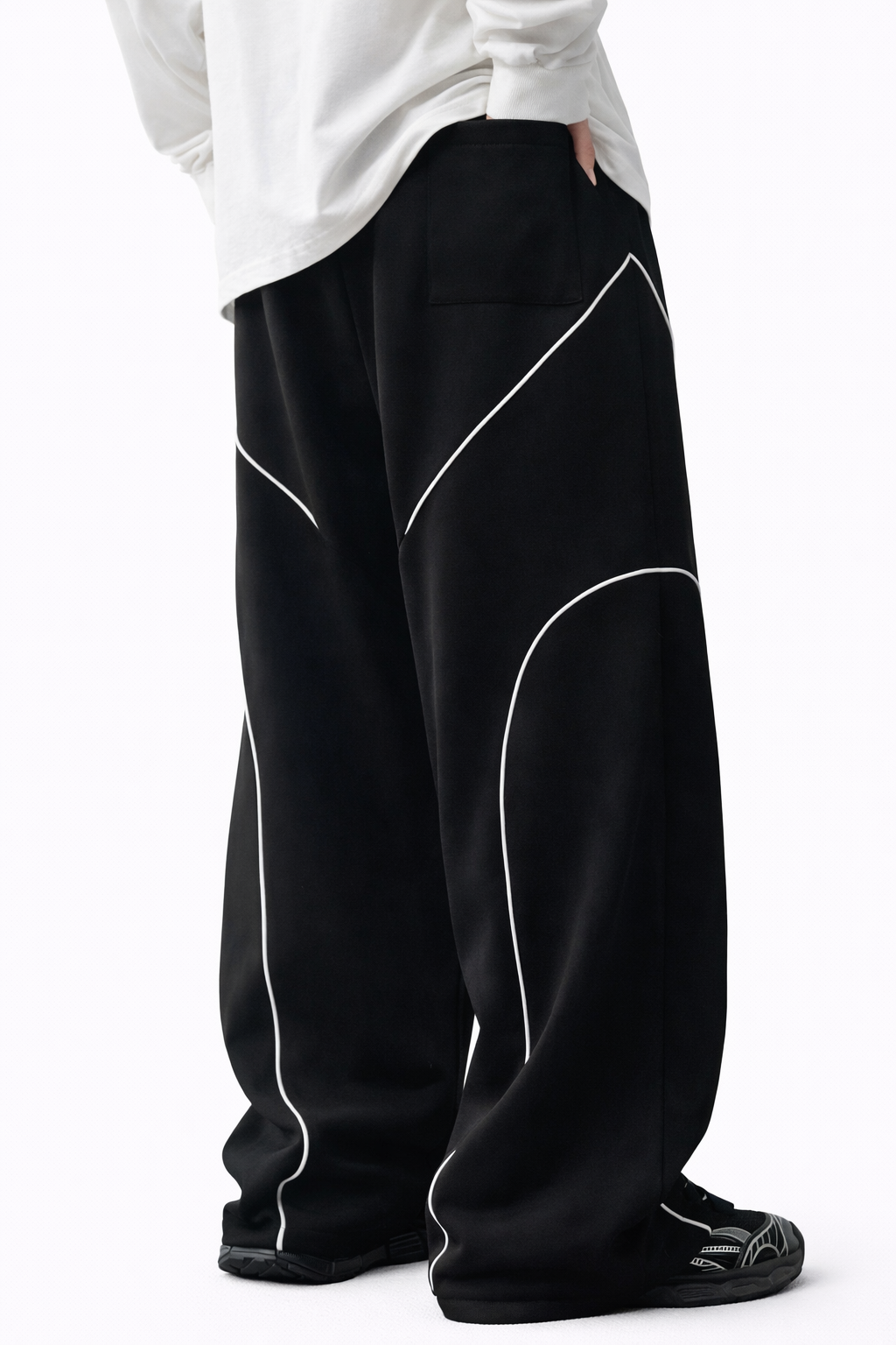 SCARS - Contrast Binding Drawstring Casual Sweatpants