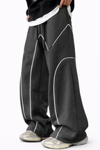 SCARS - Contrast Binding Drawstring Casual Sweatpants