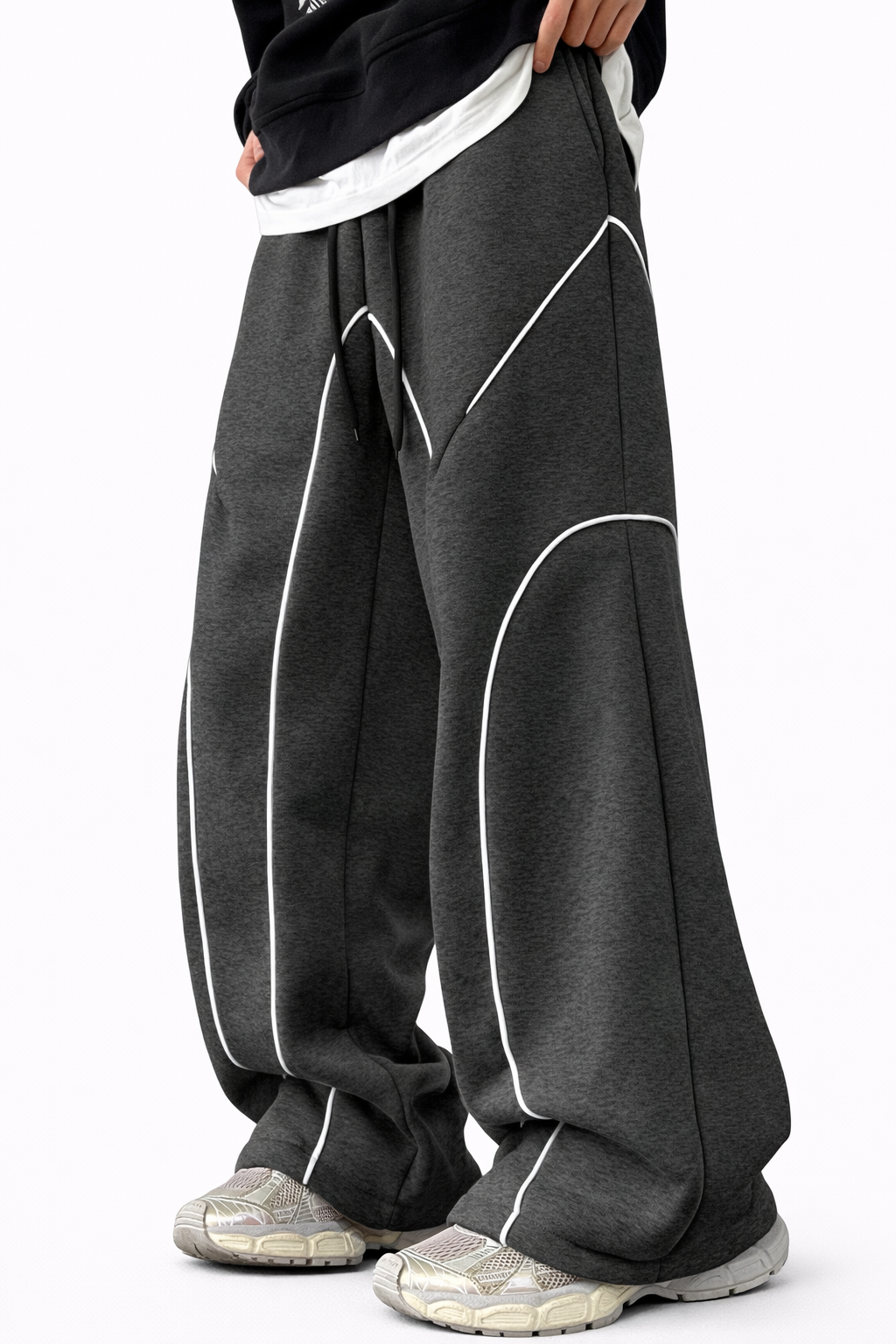 SCARS - Contrast Binding Drawstring Casual Sweatpants