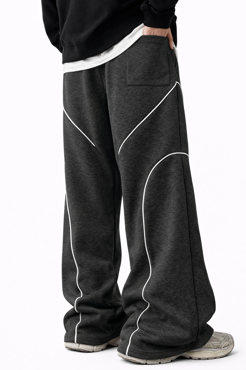 SCARS - Contrast Binding Drawstring Casual Sweatpants