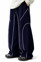 SCARS - Contrast Binding Drawstring Casual Sweatpants