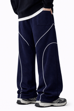 SCARS - Contrast Binding Drawstring Casual Sweatpants