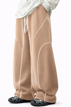 SCARS - Contrast Binding Drawstring Casual Sweatpants