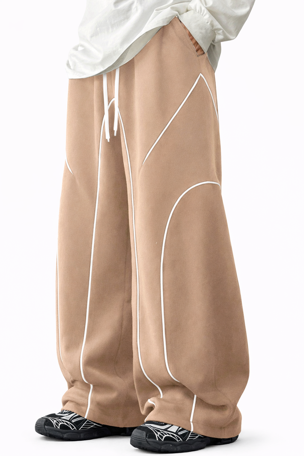SCARS - Contrast Binding Drawstring Casual Sweatpants