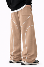 SCARS - Contrast Binding Drawstring Casual Sweatpants