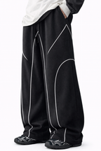 SCARS - Contrast Binding Drawstring Casual Sweatpants