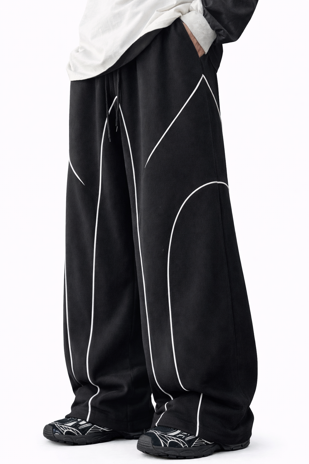 SCARS - Contrast Binding Drawstring Casual Sweatpants