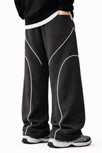 SCARS - Contrast Binding Drawstring Casual Sweatpants