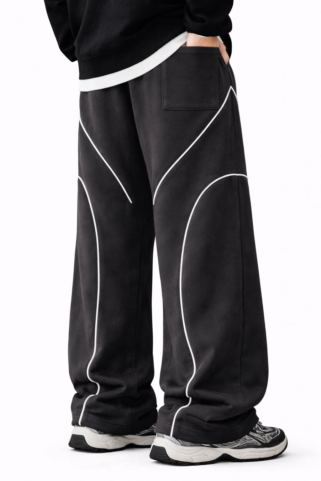 SCARS - Contrast Binding Drawstring Casual Sweatpants