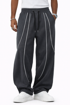 SCARS - Drawstring Waist Pockets Wide Leg Loose Casual Sweatpants