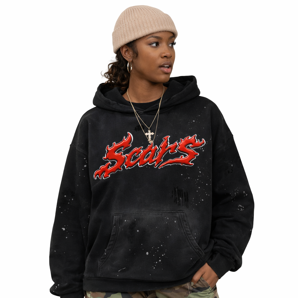 SCARS - Heavyweight Vintage Wash Frayed Fleece Hoodie