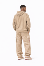 SCARS - Heavyweight Washed Distressed Dystopian Zip-Up Hoodie