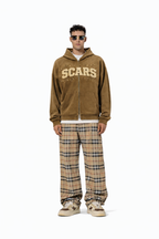 SCARS - Heavyweight Washed Distressed Dystopian Zip-Up Hoodie