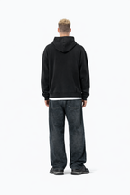 SCARS - Heavyweight Washed Distressed Dystopian Zip-Up Hoodie