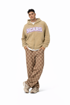 SCARS - Heavyweight Washed Distressed Dystopian Zip-Up Hoodie