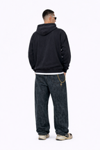 SCARS - Heavyweight Washed Distressed Dystopian Zip-Up Hoodie