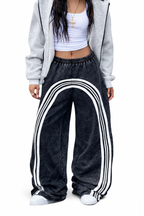 SCARS - Vintage Washed Striped Casual Wide-Leg Pants