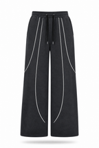 SCARS - Drawstring Waist Pockets Wide Leg Loose Casual Sweatpants