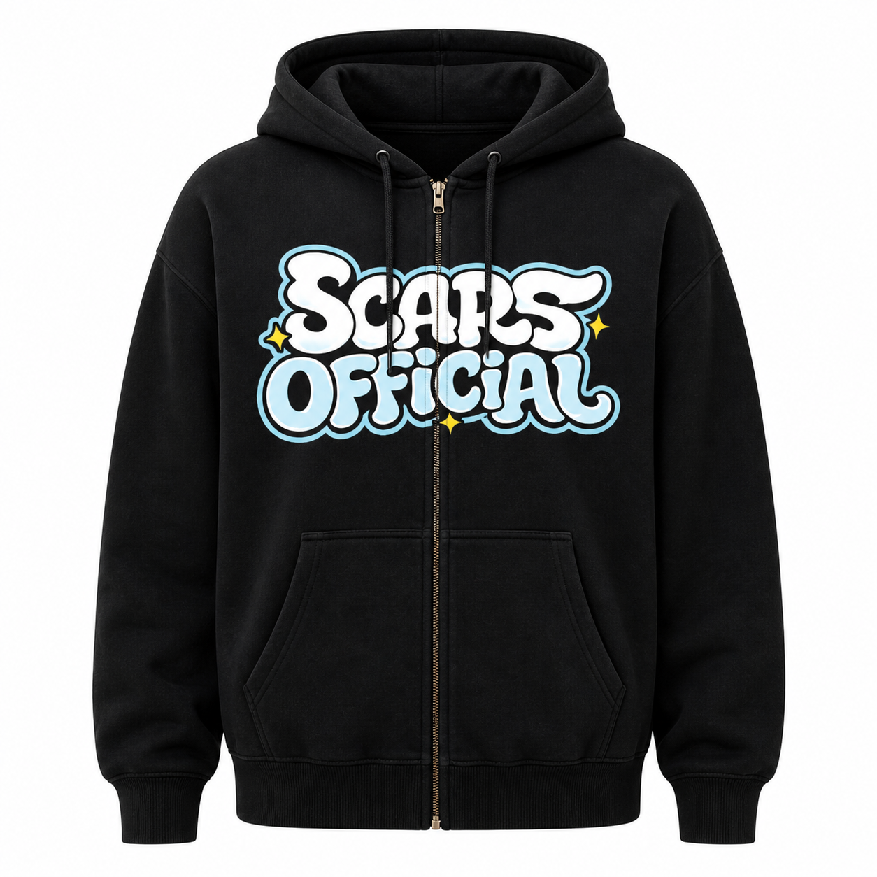 SCARS - Heavyweight Boxy Cropped Fleece Zip-Up Hoodie