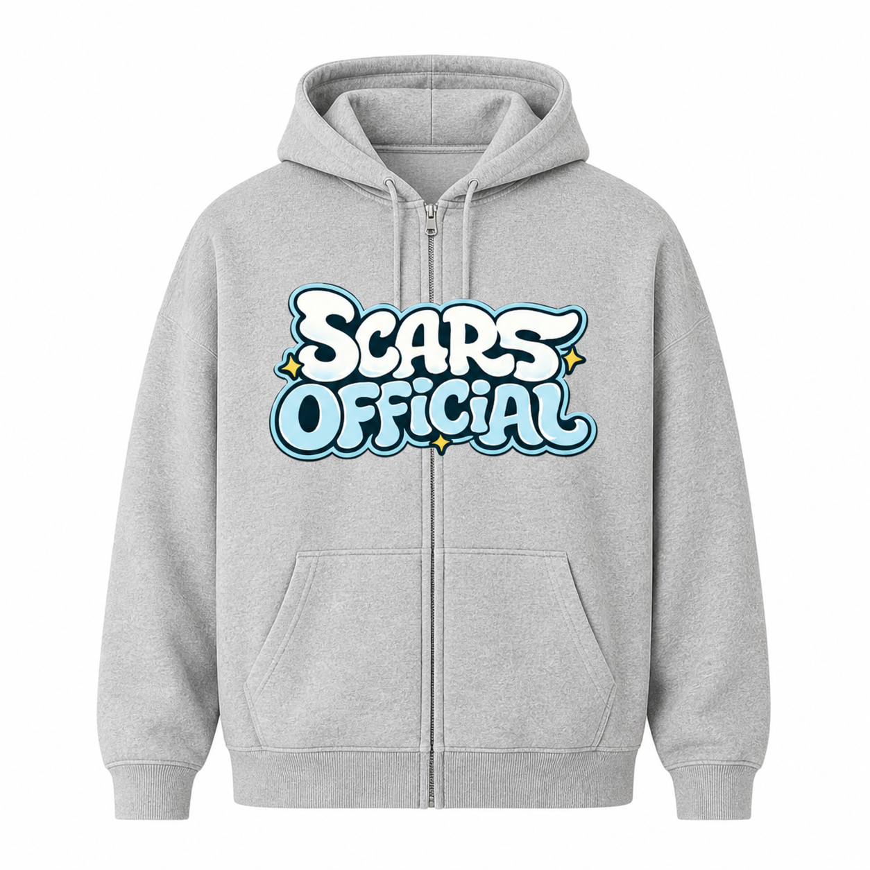 SCARS - Heavyweight Boxy Cropped Fleece Zip-Up Hoodie