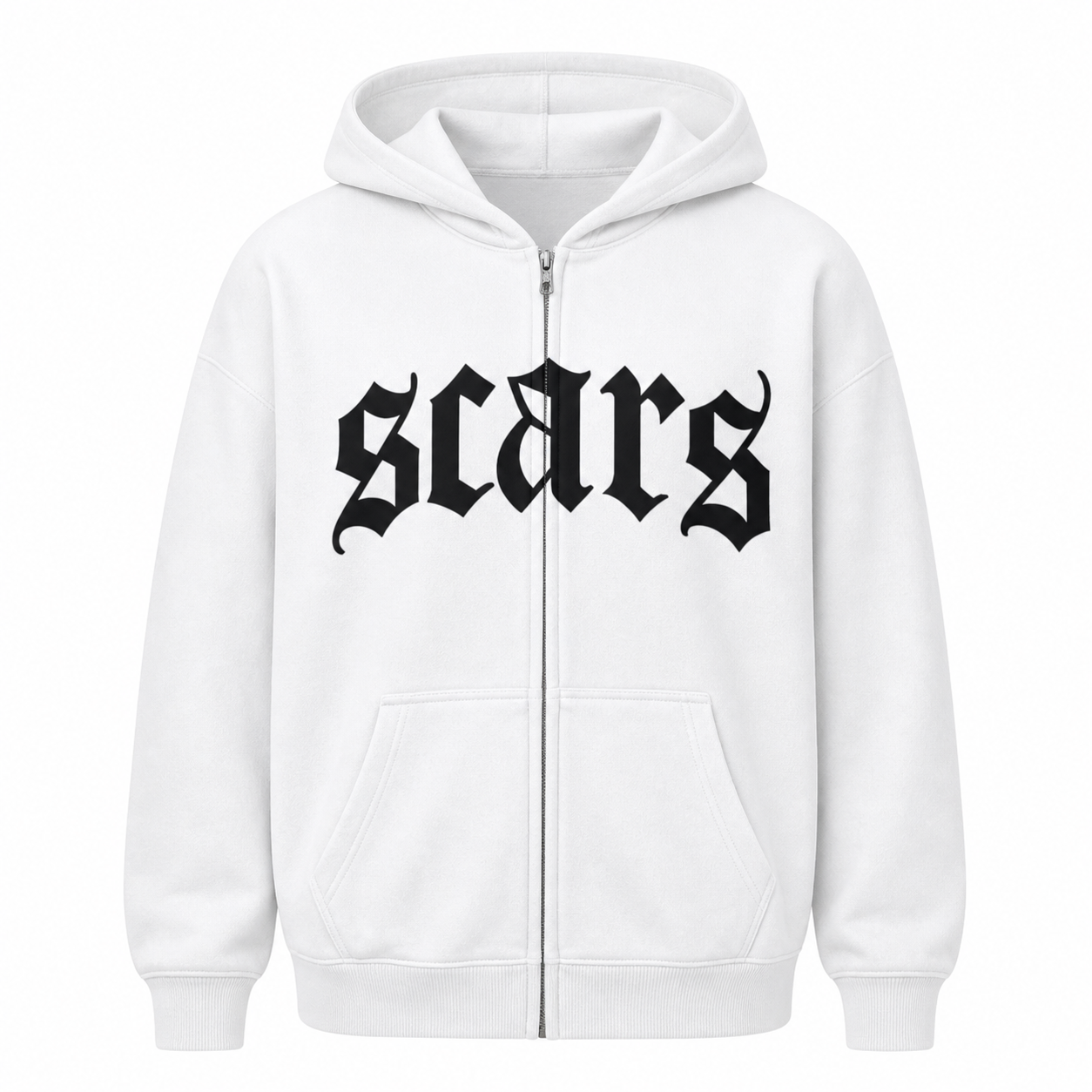 SCARS - Relaxed Oversized Zip-Up Hoodie