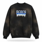 SCARS - Round Neck Washed Distressed Ombre Heavyweight Sweatshirt