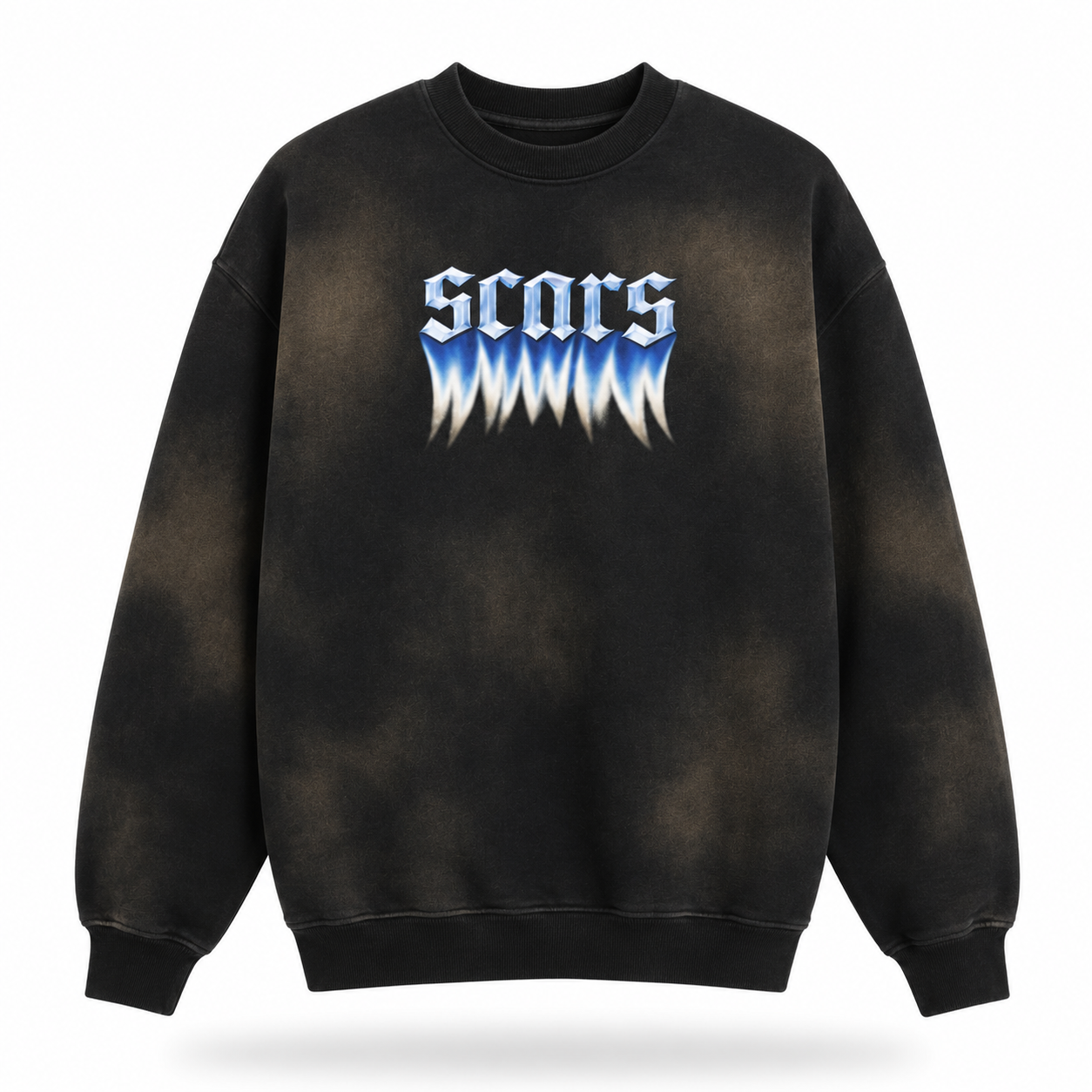 SCARS - Round Neck Washed Distressed Ombre Heavyweight Sweatshirt