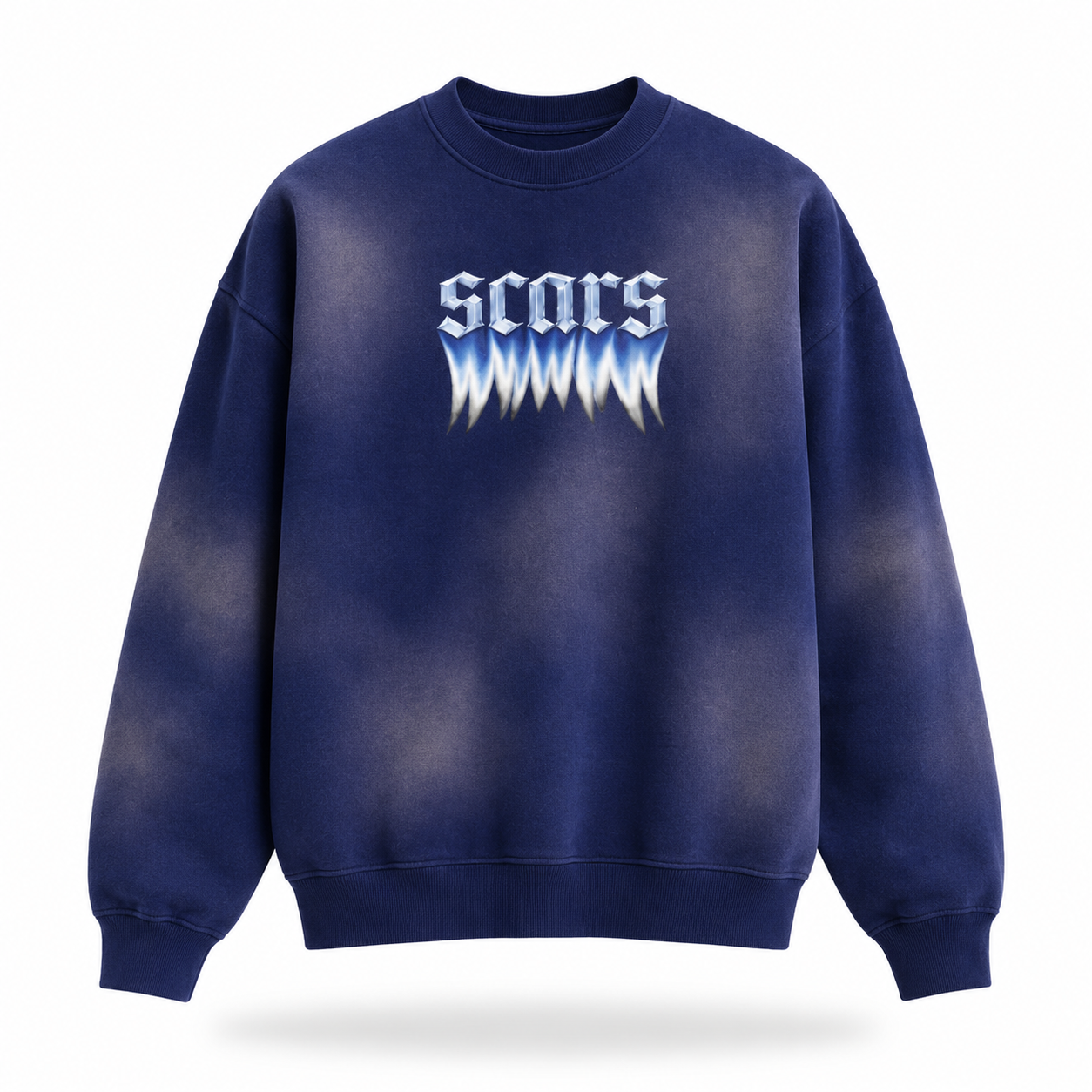 SCARS - Round Neck Washed Distressed Ombre Heavyweight Sweatshirt