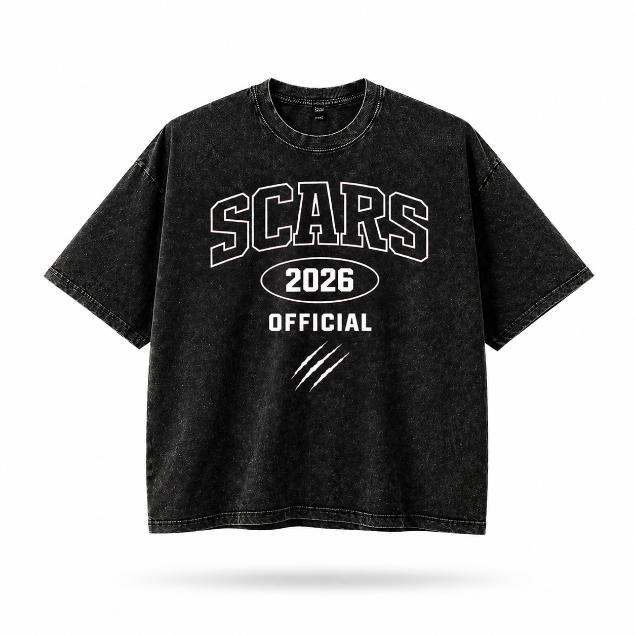 SCARS - Snow Washed Oversized Cotton T-Shirt